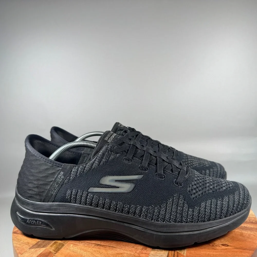 Skechers Mens GO WALK Arch Fit Hands Free Slip-ins Black 216601 Sneaker US 12